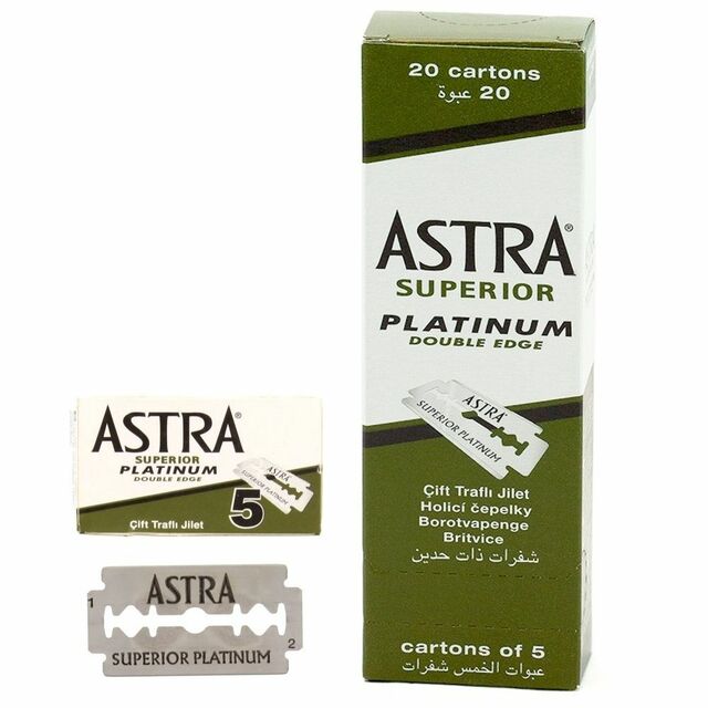 Astra Platinum Double Edge Safety Razor Blades ,100 Count