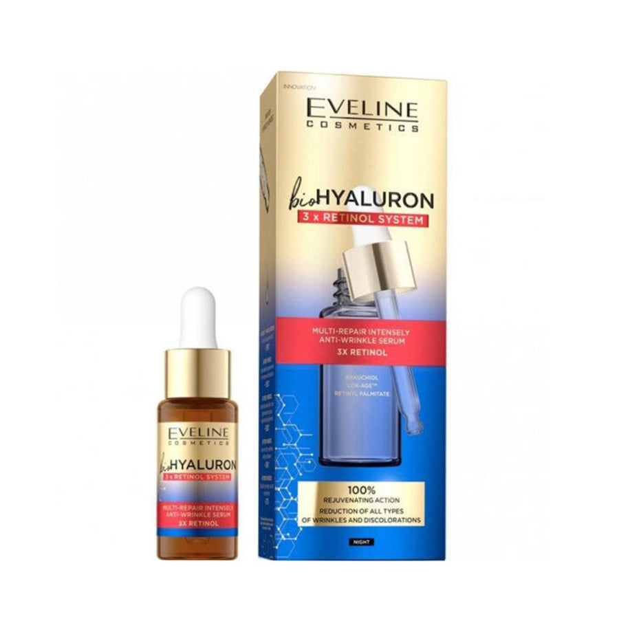 Eveline BioHyaluron 3x Retinol System Multi-Repair Strongly Anti-Wrinkle Serum for Night 18ml