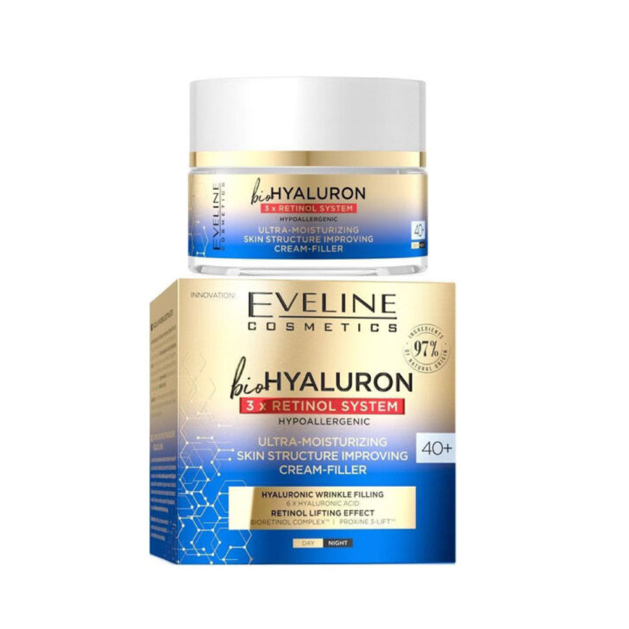 Eveline BioHyaluron 3x Retinol System Ultra Moisturising Skin Structure Cream Filler 40+ 50ml