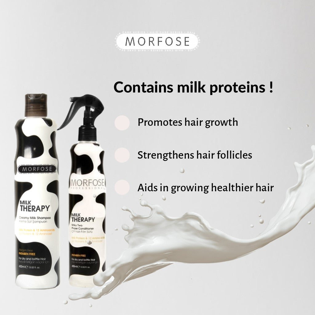 MORFOSE MILK THERAPY CREAMY SHAMPOO 400ml + TWO PHASE CONDITIONER 400ml