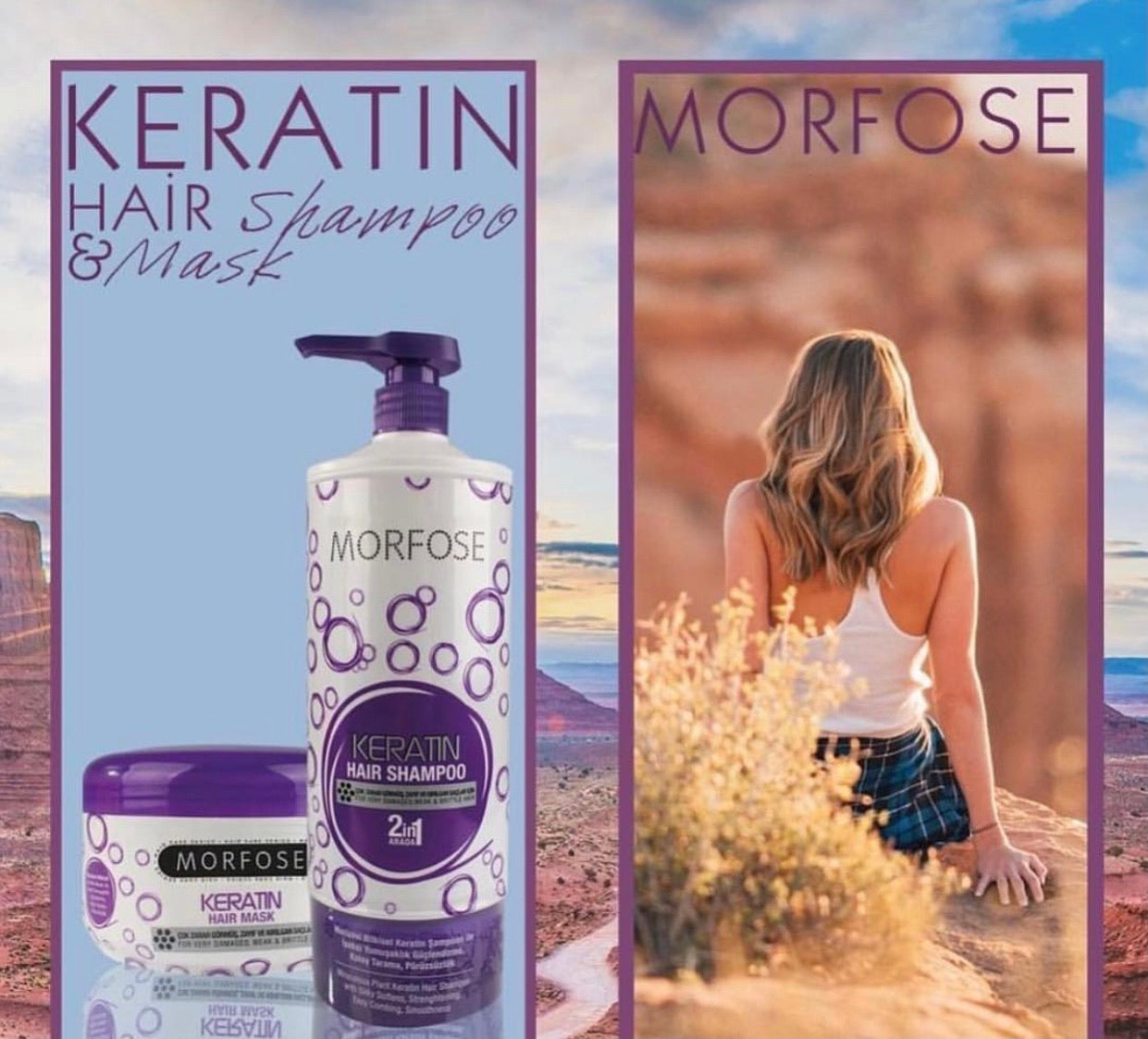 Morfose Keratin 2pc set (1L shampoo and 500ml mask)