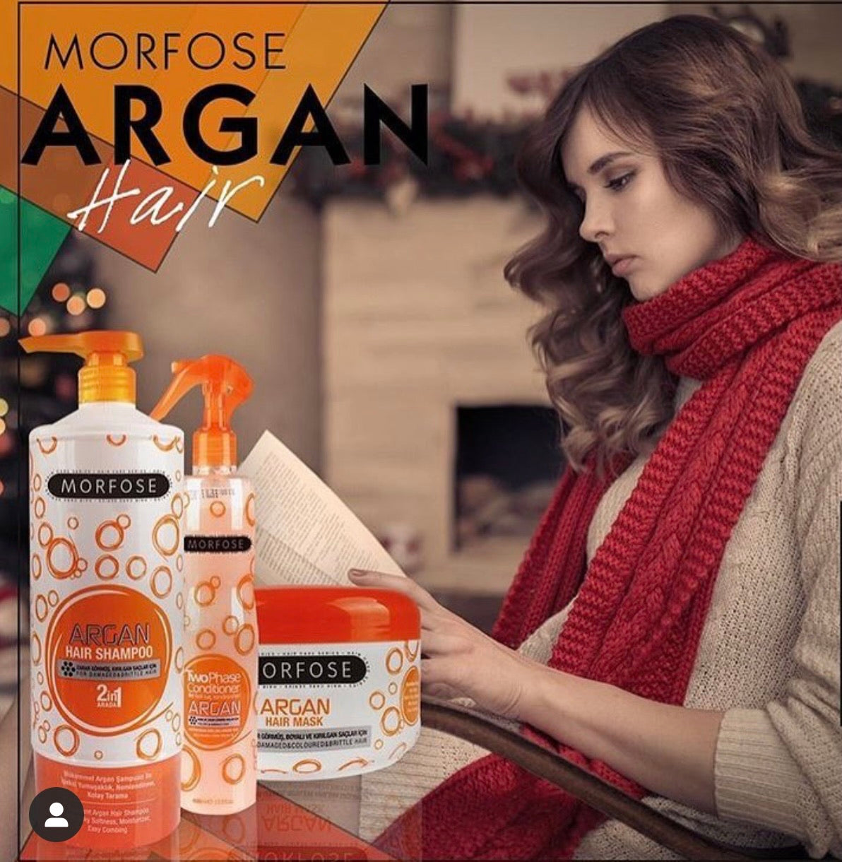 Morfose Argan collection (1L shampoo- 400ml Two Phase Conditioner- 500ml hair mask)