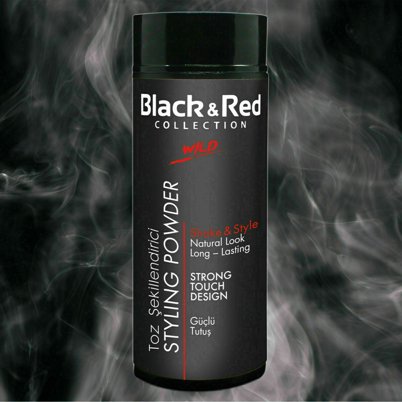 BLACK & RED Strong Touch Shake & Style Wild Styling Powder Wax Natural Look LONG LASTING 20g