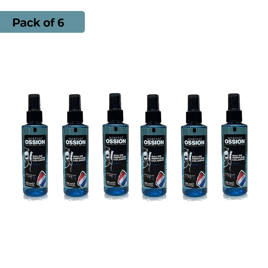 Pack of 6 - OSSION PREMIUM BARBER EAU DE PERFUME SPRAY COLOGNE WAVE 150ml